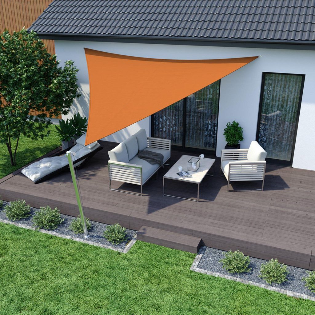 Sonnensegel 3,6x3,6x3,6m dreieckig orange Polyester Produktbild 