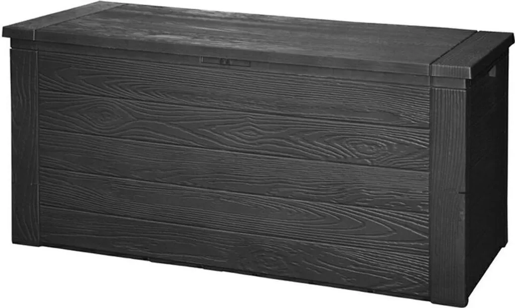 Malle de Rangement Extérieure Étanche 300L Noir pour Terrasse et Jardin