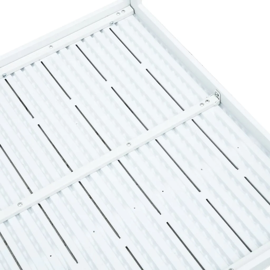 Table basse HDPE blanche aspect bois 78x78 cm résistante aux intempéries