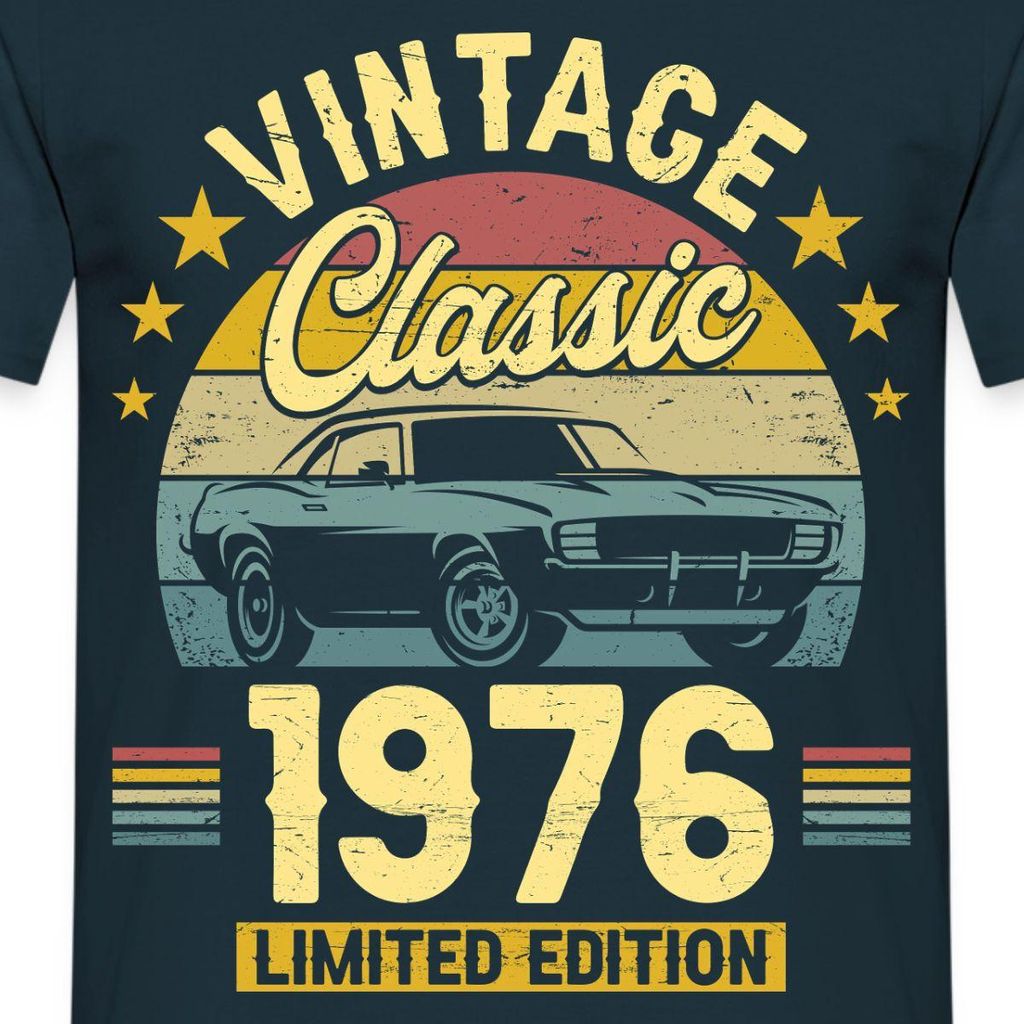Spreadshirt 50. Geburtstag | Vintage Auto Design Männer T-Shirt, XL, Navy