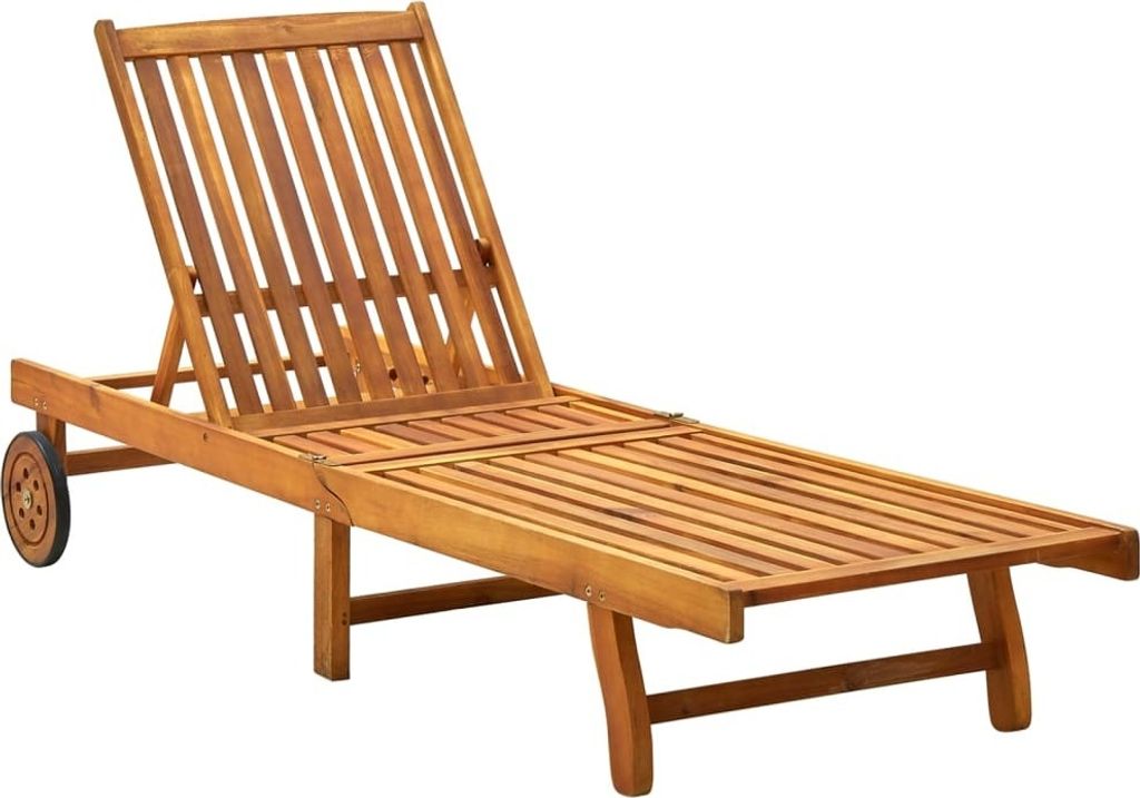 "WINTER SALE"Liegestuhl/Relaxliege - Sonnenliege mit Auflage Akazie Massivholz - 200x59/63x30/62/76/85cm - 200x59/63x30/62/76/85cm - Gartenliegen N...