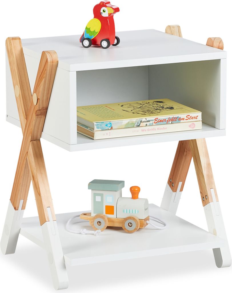 Comodino Relaxdays per bambini, ripiano aperto, L x P x A Immagine del prodotto 