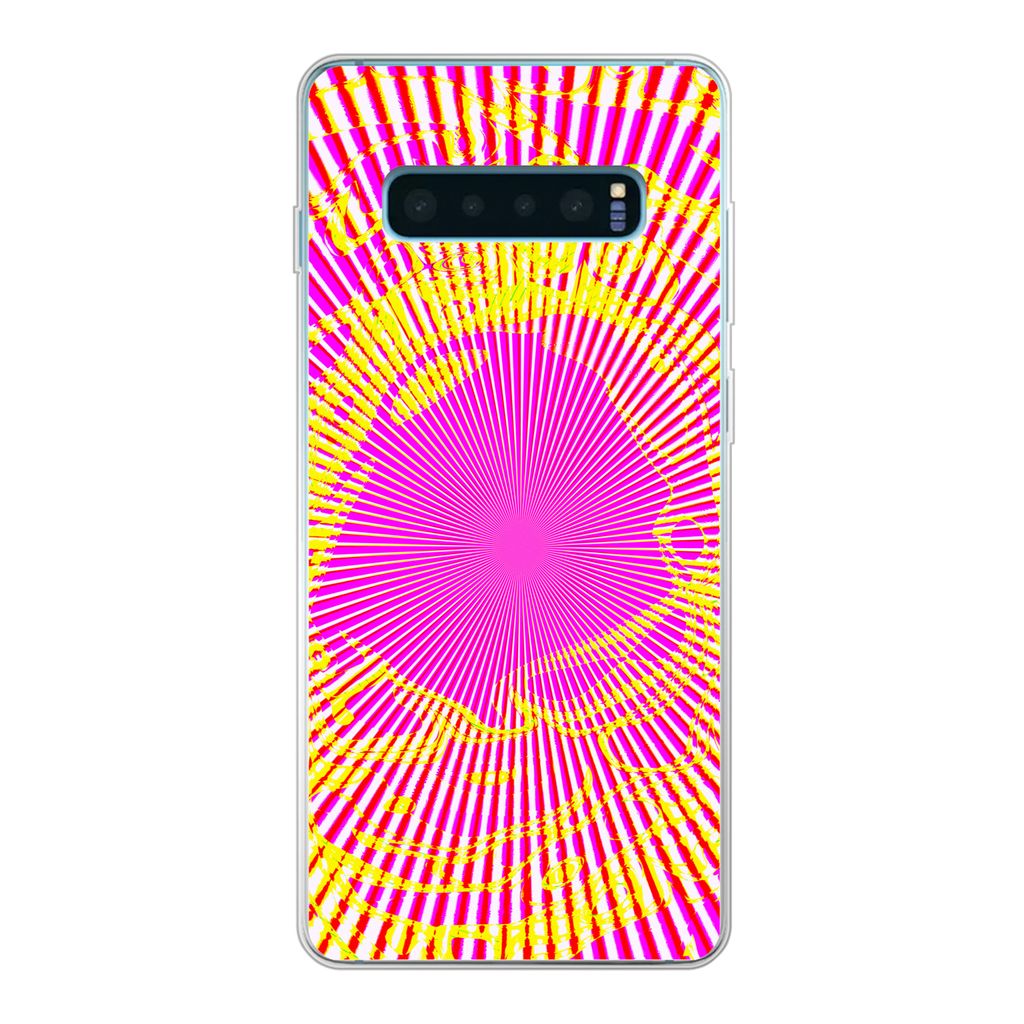 MuchoWow Handyhülle Schutzhülle Hülle für Samsung Galaxy S10 Plus Kunst - Jet - Psychedelisch Silikon Softcase Handy Hülle - Schutzhülle