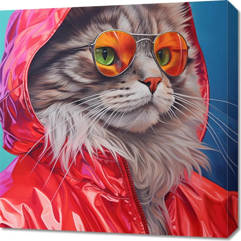 Quadro 60x60 cm Gatto in stile