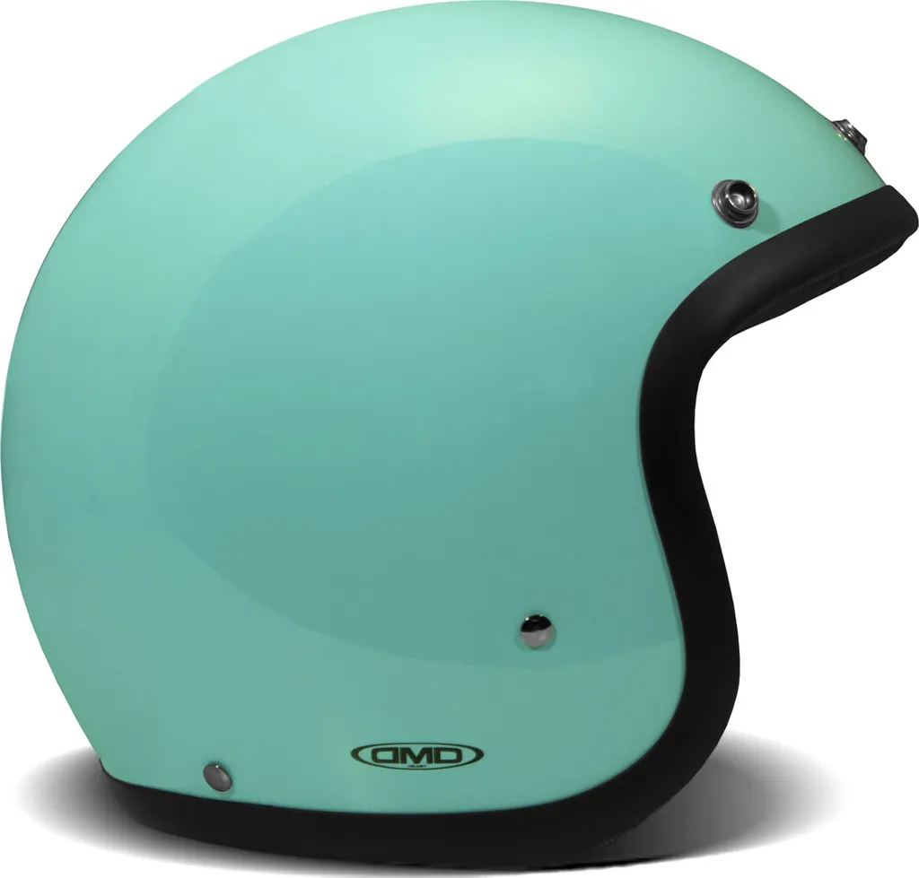 Casque Moto Urbain DMD Vintage Turquoise - Idéal Ville et Balade Rétro L