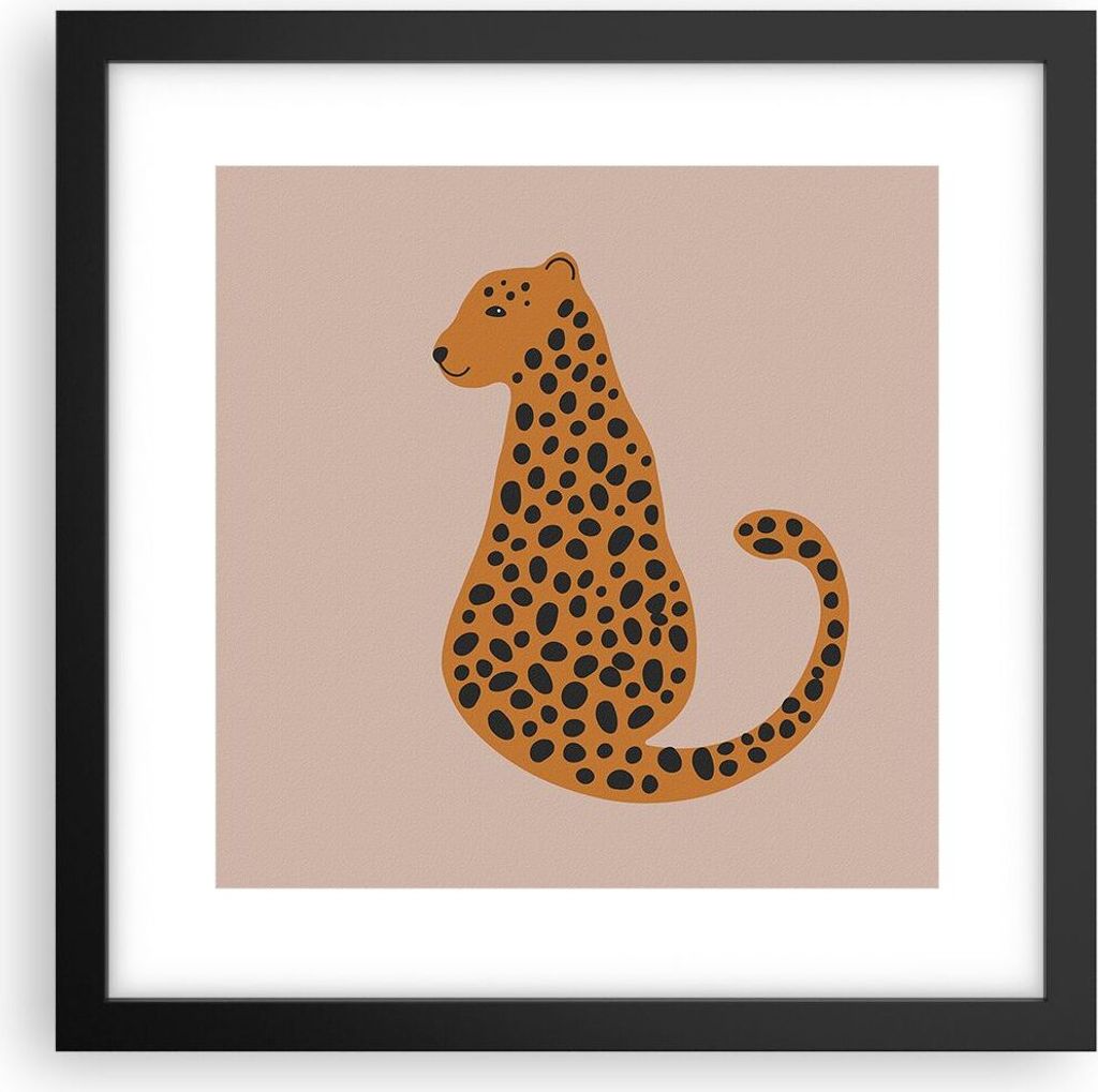 Gerahmtes Poster - Schwarzer Rahmen - Panther Grafik Produktbild 