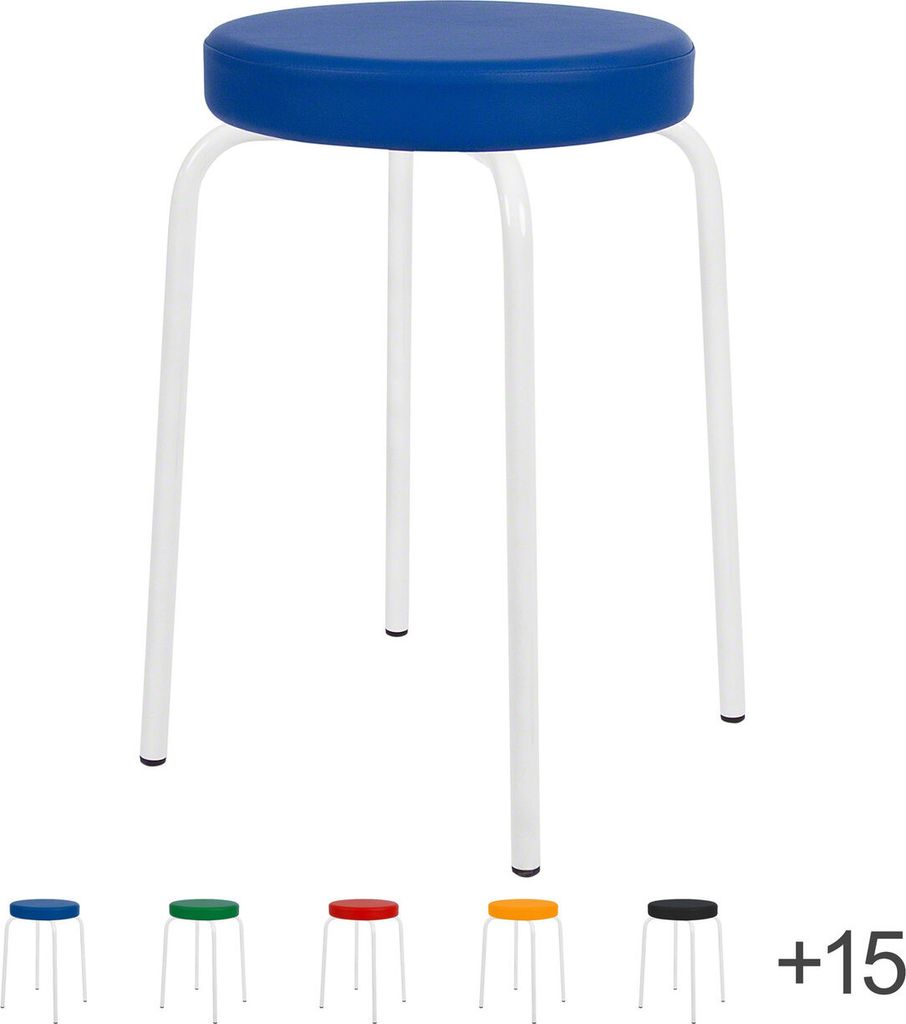 Gymnastikhocker mit Komfort-Polster, Hocker, Stapelhocker, Stapelbar ø 38 cm