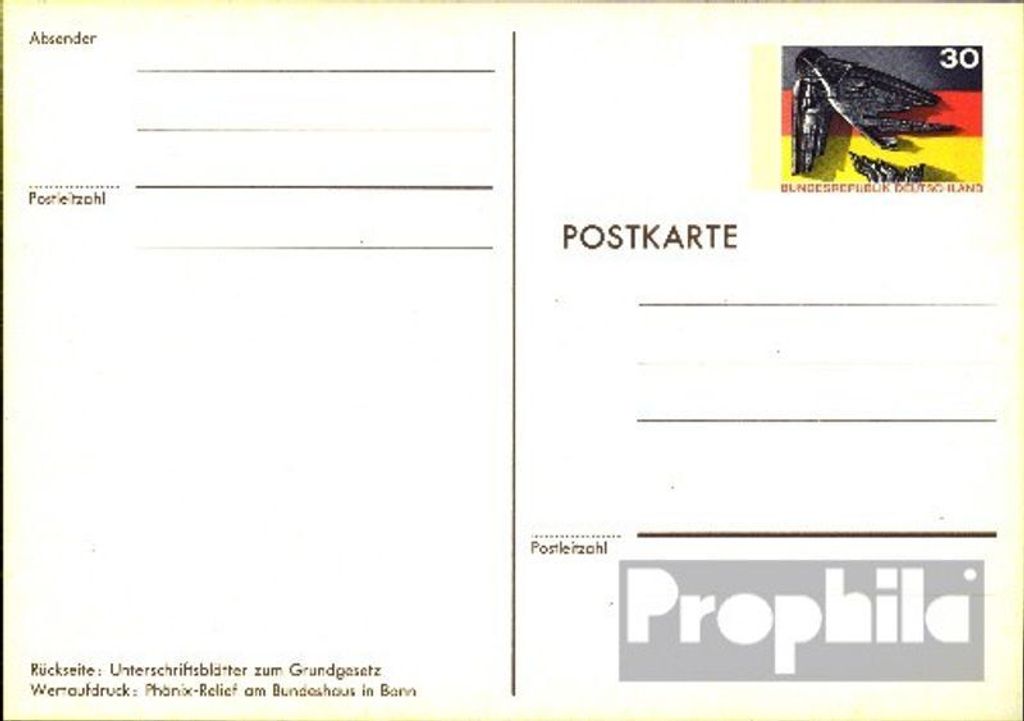 Belege Ganzsachen BRD (BR.Deutschland) 1974 PSo4 Sonderpostkarte gefälligkeitsgestempelt Phönix-Relief