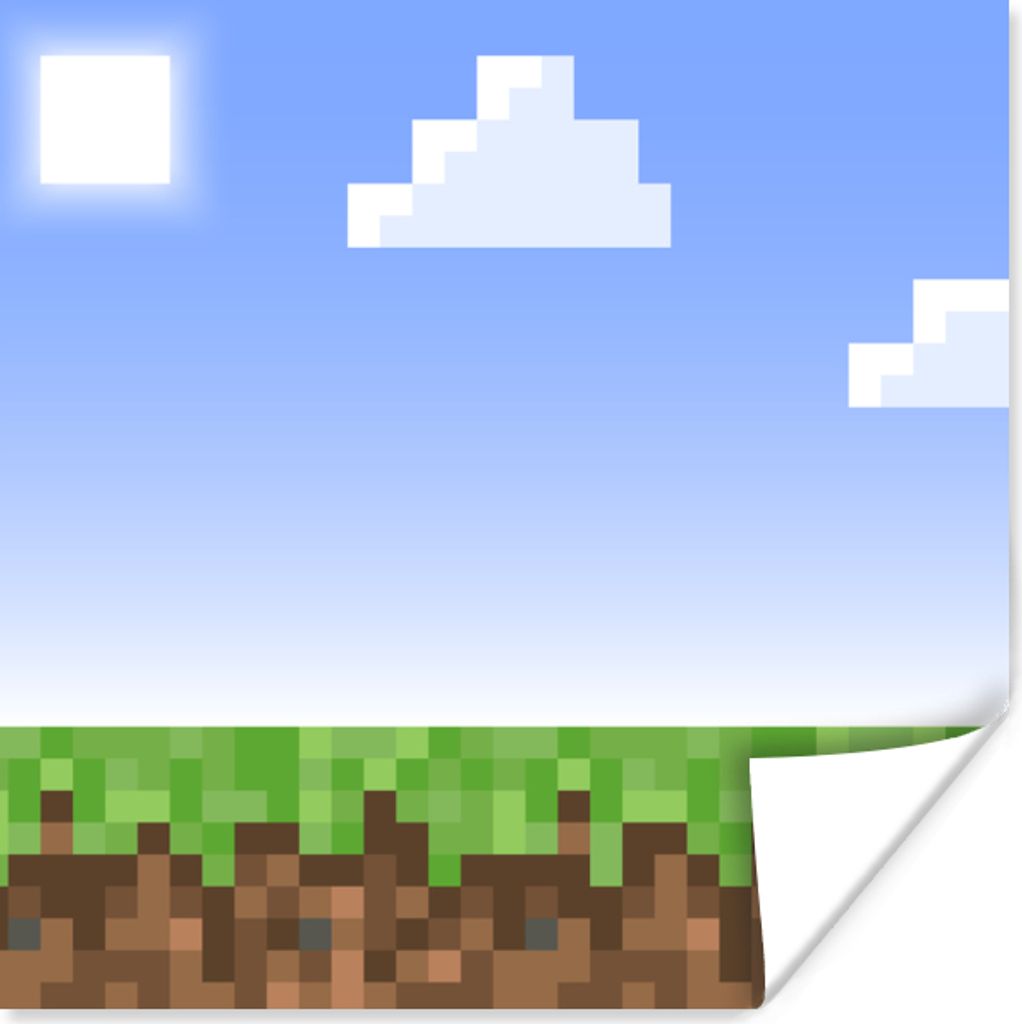MuchoWow Poster Spielen - Pixel - Spielen - Gras - Minecraft 30x30 cm - Wandposter - Printing