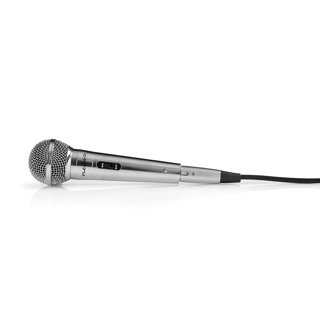 Microfono per Voce in Metallo Argento - Cavo 5m - Sicuro e Facile - 3
