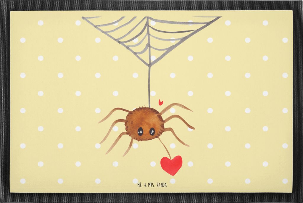 Mr. & Mrs. Panda fußmatte Spinne Agathe Liebe 40 x 60 cm - Gelb Pastell - Geschenk, Türvorleger, Liebesbeweis, Schuhabstreifer, Bodenvorleger, Li...