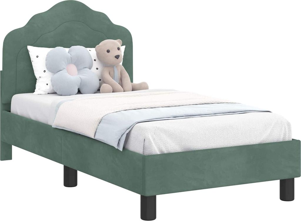vidaXL Dětský rám postele s čelem mořsky zelený 70 x 140 cm Obrázek produktu 