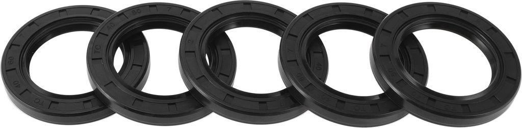 5 Stück Drehwellendichtung Hochdruck-Öldichtung 40x60x7mm Schwarz Nitril 70 Durometer Gummi