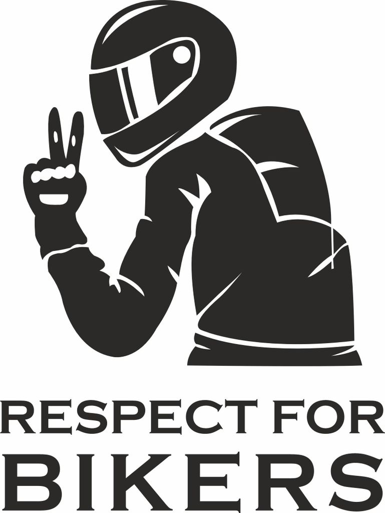 Hermann Schütz Autoaufkleber Respect for Bikers 15 x 12 cm Produktbild 