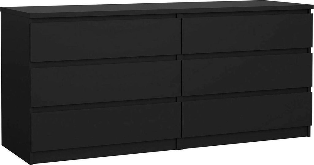 Kommode Joyce, Wohnzimmerbuffet, Wohnzimmer-Sideboard, Moderne Küchen-Speisekammer, 154x50 h68 cm, Schwarz