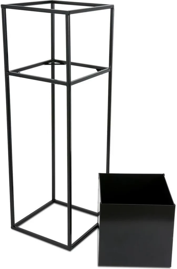 Support de fleurs en métal noir 70 cm - Support de plante moderne Loft - 4