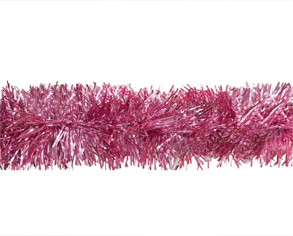 Weihnachtsgirlande Lametta 7cm x 3m Rosa