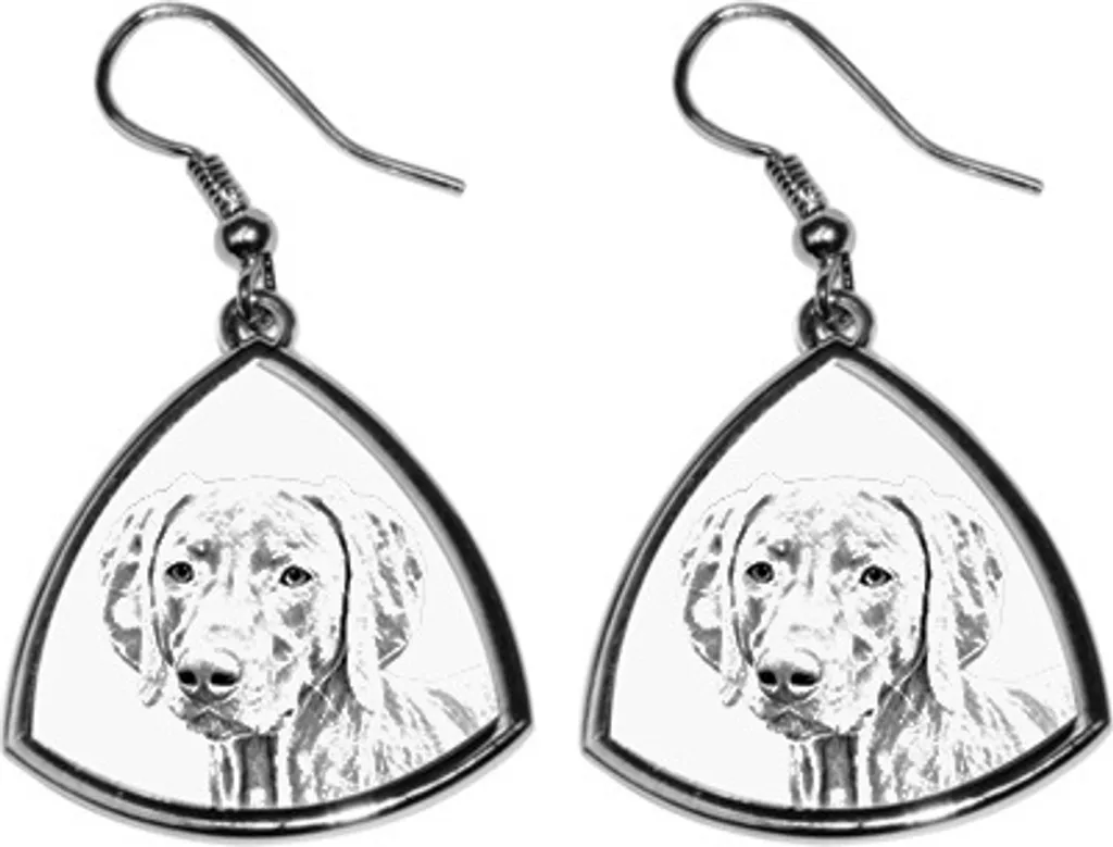 Weimaraner, cane da ferma Weimaraner - Orecchini a forma di cane, orecchini pendenti con immagine, gioielli personalizzati con l'impronta del marchio Art-Dog