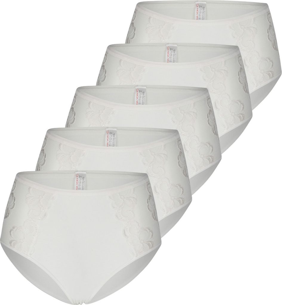 Nina von C. 5er Pack Basic Taillen Slip Seitliche, leicht transparente Tüllstickerei, Weicher, angenehmer Griff und perfekter Sitz, Pflegeleicht u...