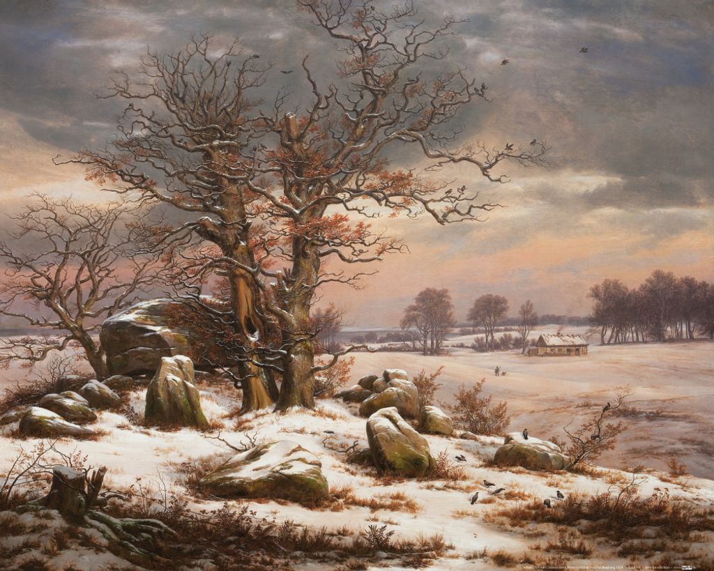 Johan Christian Dahl Kunstdruck Bild - Winterlandschaft Nahe Vordingborg, 1829 (40 x 50 cm)
