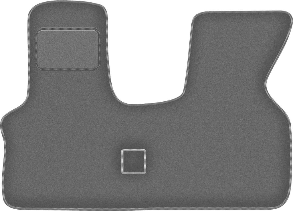 Fahrerfußmatte Velours graphit passend für Volkswagen Transporter T4 (1992-2003, Lieferung) – mit Befestigungen – passgenau