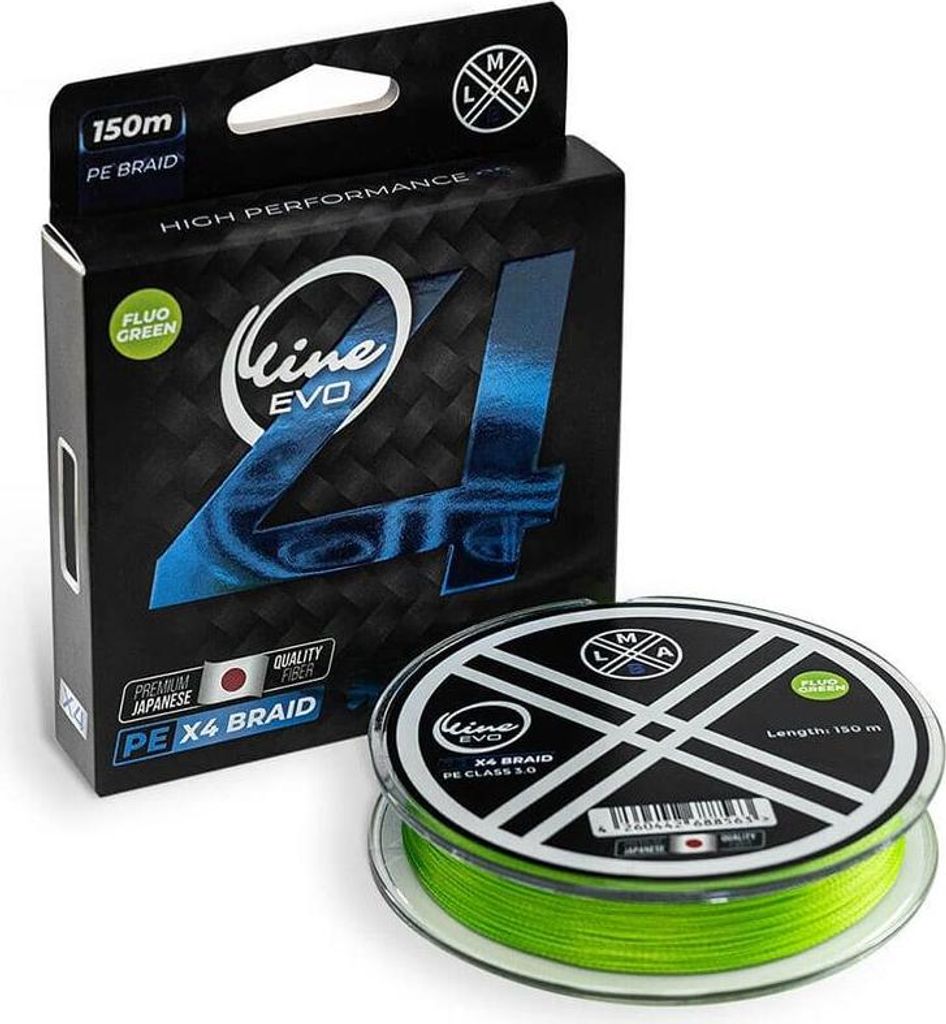 #LMAB O-Line EVO PE X4 Fluo Green 150 m 0,26 mm 13,0 kg