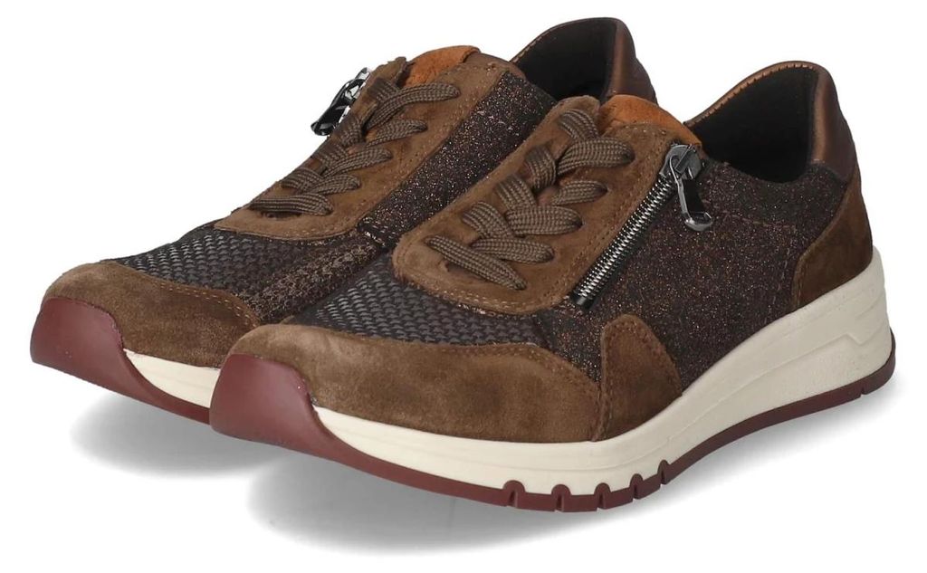 Waldläufer veterschoenen voor dames, model APRIL, bruin, Productafbeelding 