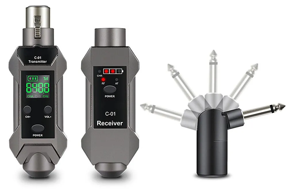 Transmetteur XLR sans fil 50m, Compatible Micros Statiques et Dynamiques