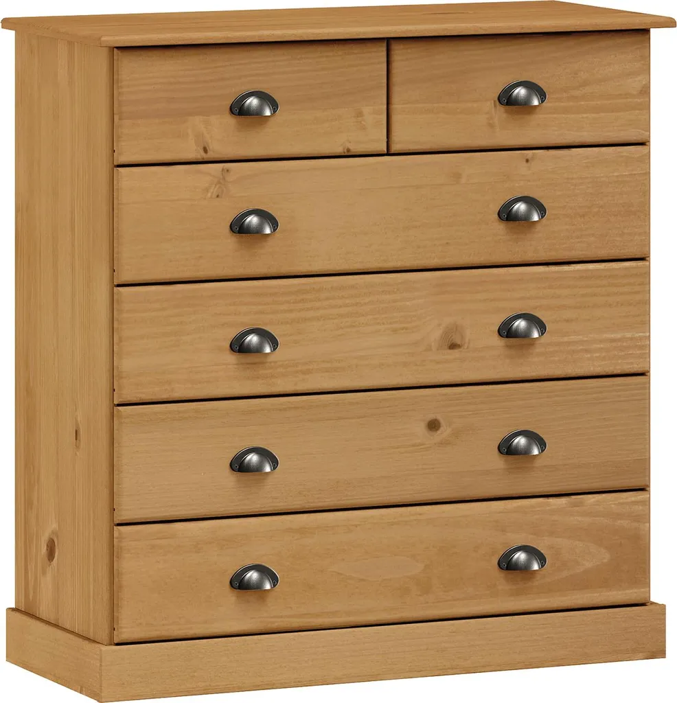 Commode de chambre 6 tiroirs STANFORD wax style industriel moderne
