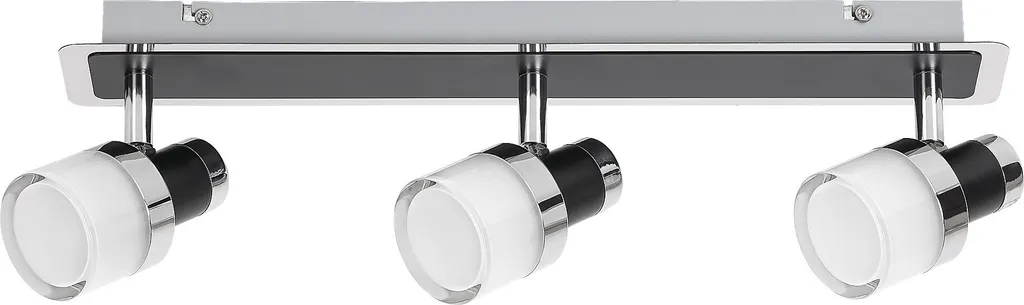 Lampe de miroir LED Harold 5023 - Bandeau Lumineux Noir et Verre Opale