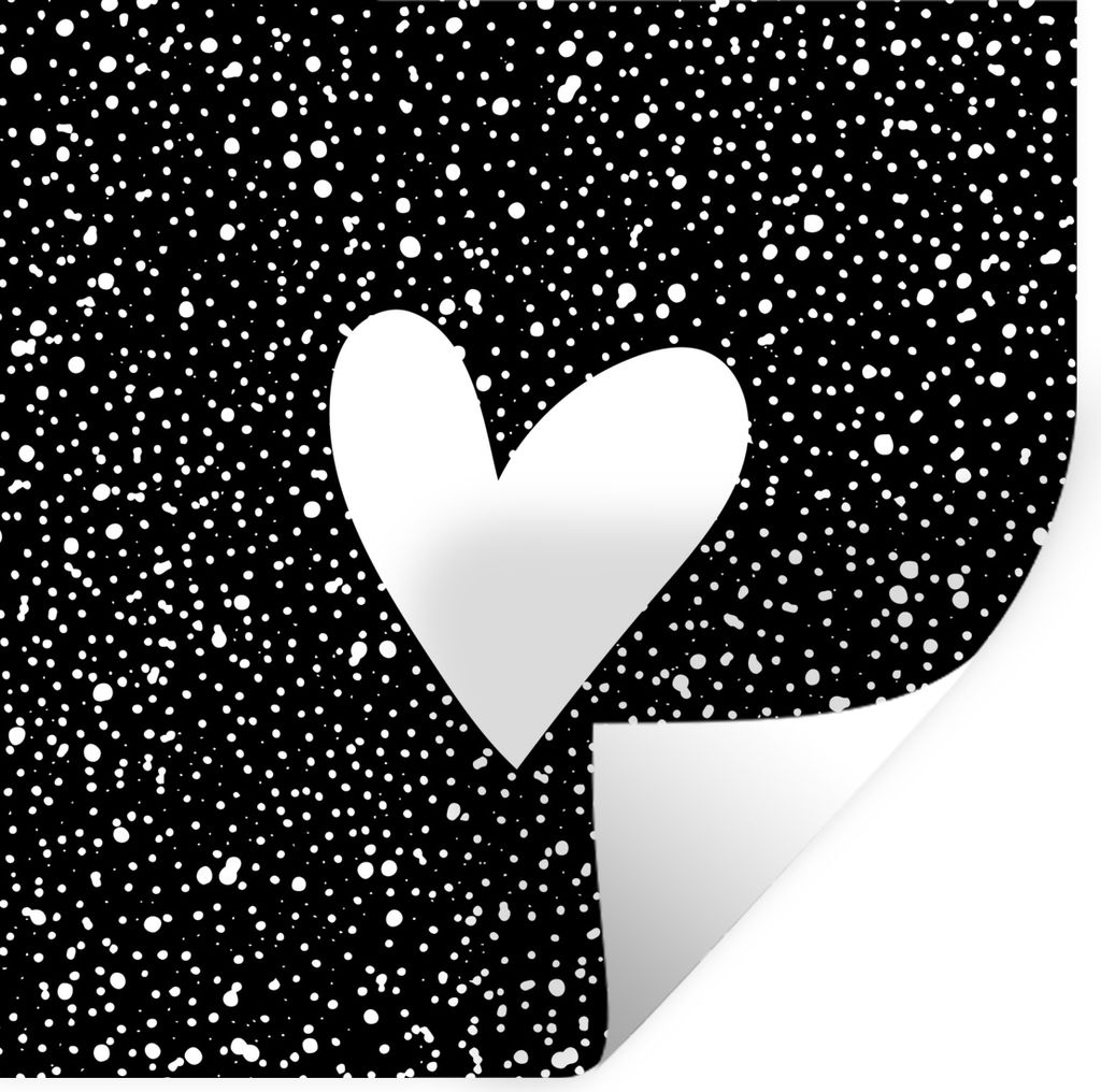 MuchoWow Wandtattoo Wandsticker Wandaufkleber Design - Liebe - Herz 80x80 cm Selbstklebend und Repositionierbar - Wierderverwendbar - Selbstklebend