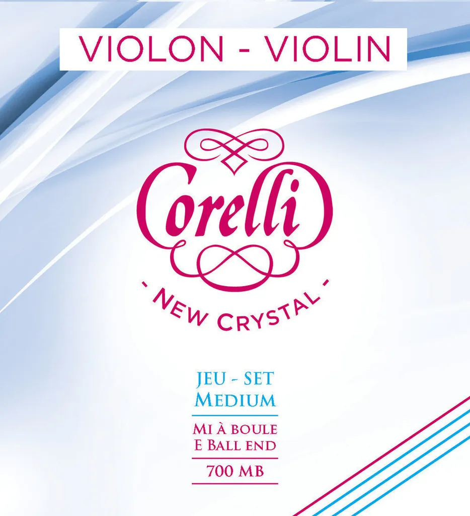 Cordes Corelli New Crystal Violon Medium 700MB Jeu Complet Taille 4/4