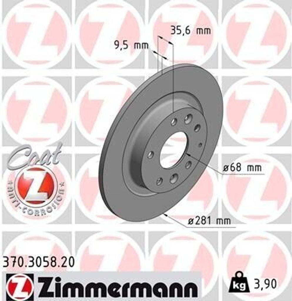 ZIMMERMANN 370.3058.20 - Bremsscheibe für CX-3 (DK)