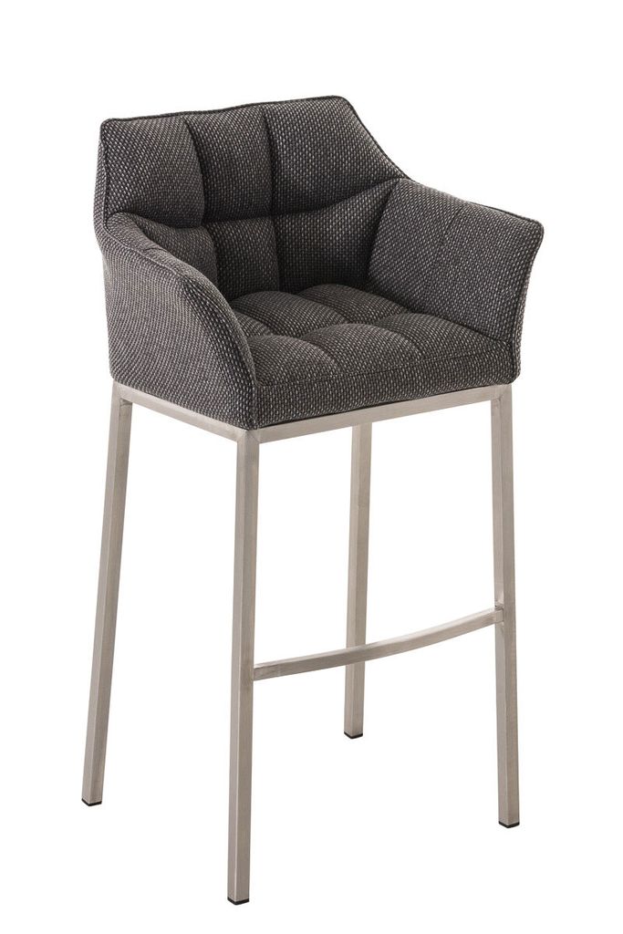 Barhocker HLO-CP1 E Stoff mit 4-Fuß Gestell  titangrau Produktbild 