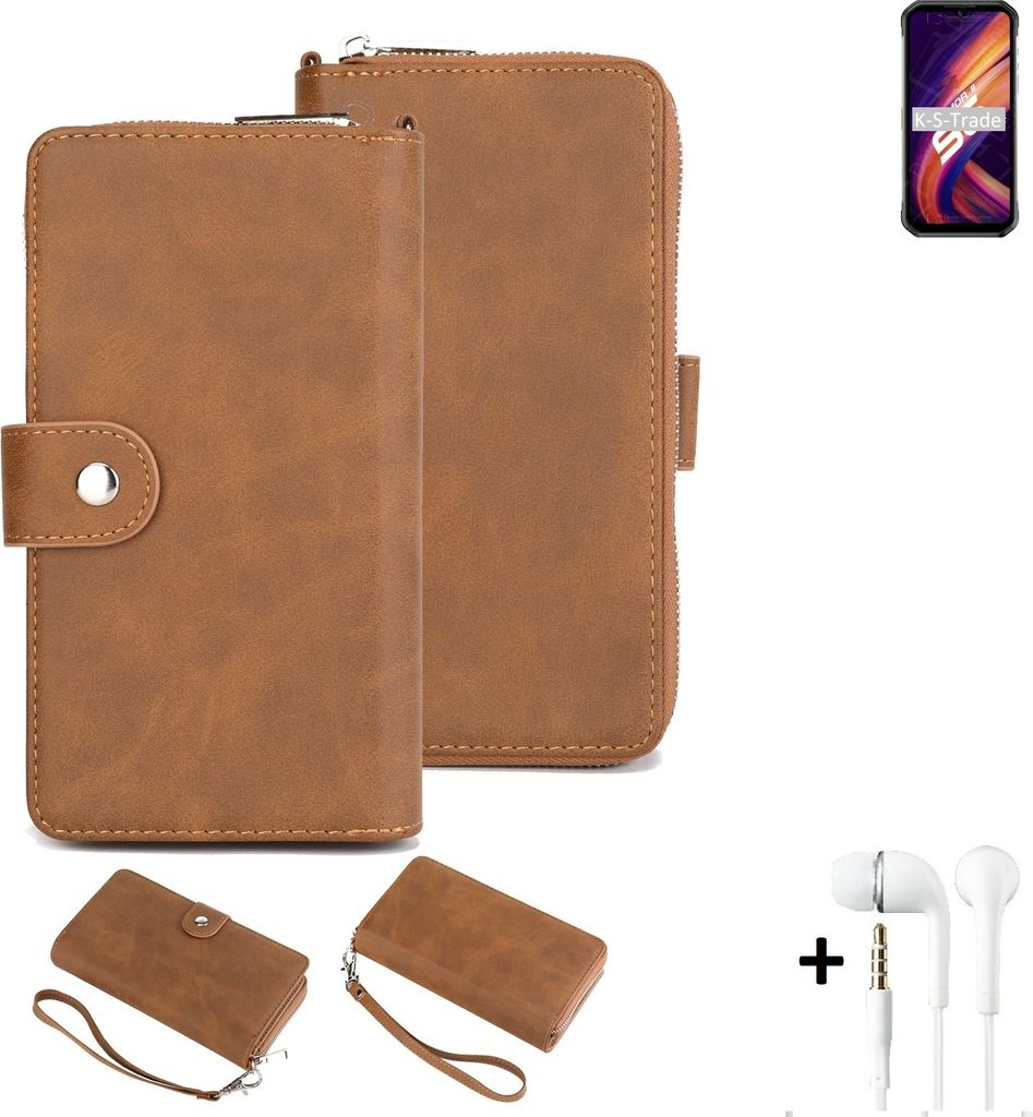 K-S-Trade 2in1 Handyhülle kompatibel mit Ulefone Armor 11T 5G + Kopfhörer Schutzhülle & Portemonnee Schutzhülle Tasche Handytasche Case Etui