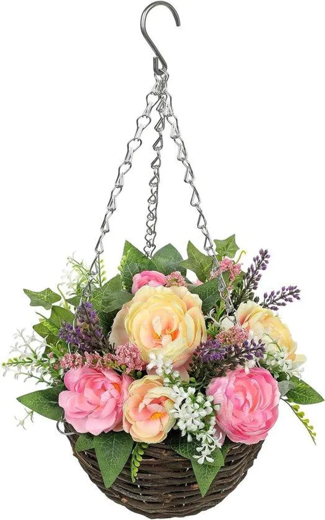 Plante artificielle style rustique 55 cm camélia rose pour balcon abrité