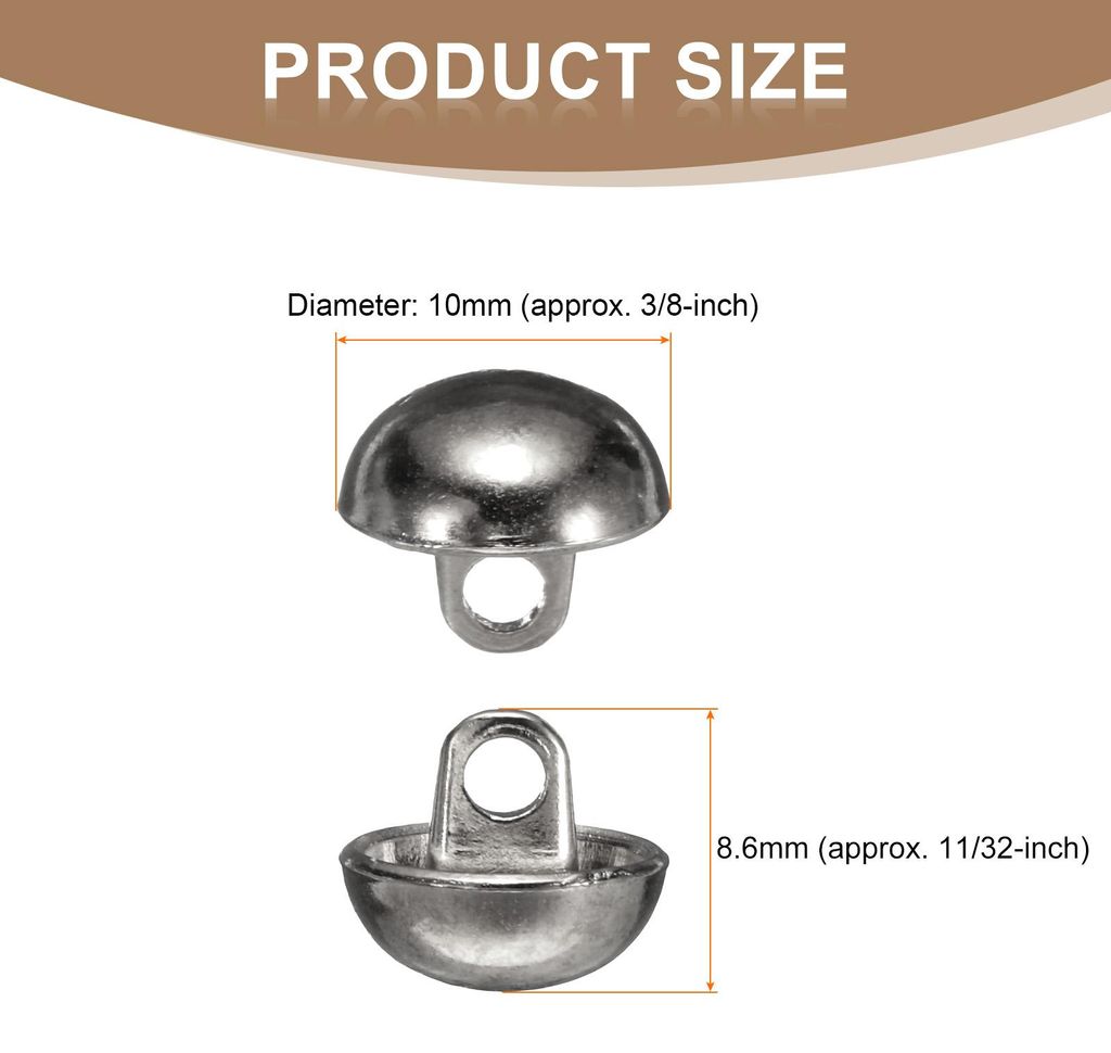 5 Stš¹ck Kn?pfe Rotguss, 10mm Halbrunde Pilzkappe Metallkn?pfe Handwerk Buttons mit Schaft, Bastelkn?pfe Rund N?hkn?pfe Ersatzkn?pfe Buttons fš...