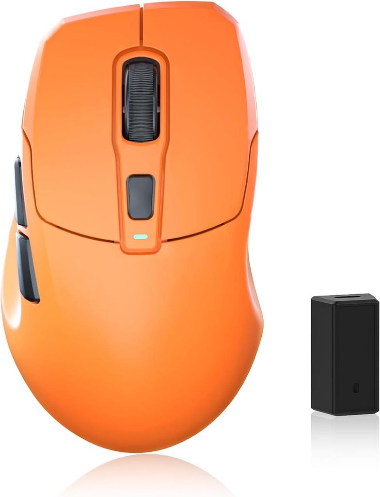 Gaming-Maus,26.000 DPI,8K-Abtastrate,mit Eisbeschichtung, ergonomisch,3 Modi(2,4 GHz/USB-C/Bluetooth), wiederaufladbar, kompatibel mit Laptop, PC, Mac