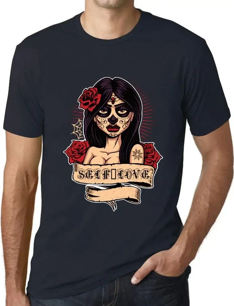 Herren Grafik T-Shirt Frauen Blume Tattoo Selbstliebe – Women Flower Tattoo Self-Love – Öko-Verantwortlich Vintage Jahrgang Kurzarm Lustige Druck