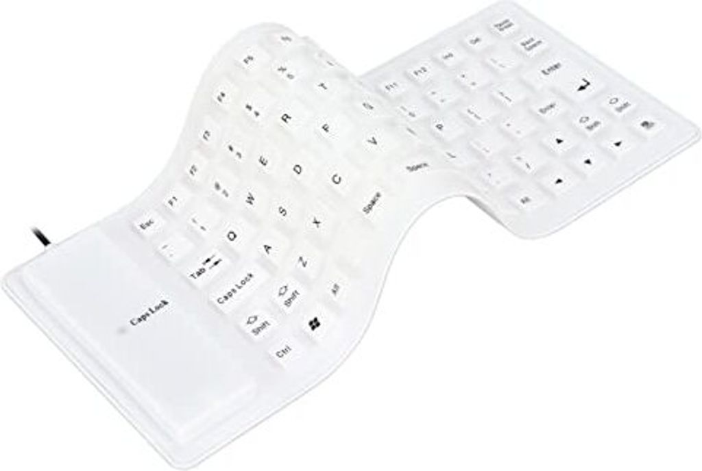 Annadue Foldable Silicon -Tastatur, USB Wired Gaming 85 Tasten, wasserdicht, rollbar, ruhig, weicher Tastatur -PC, Notebook, Laptop (weiß)