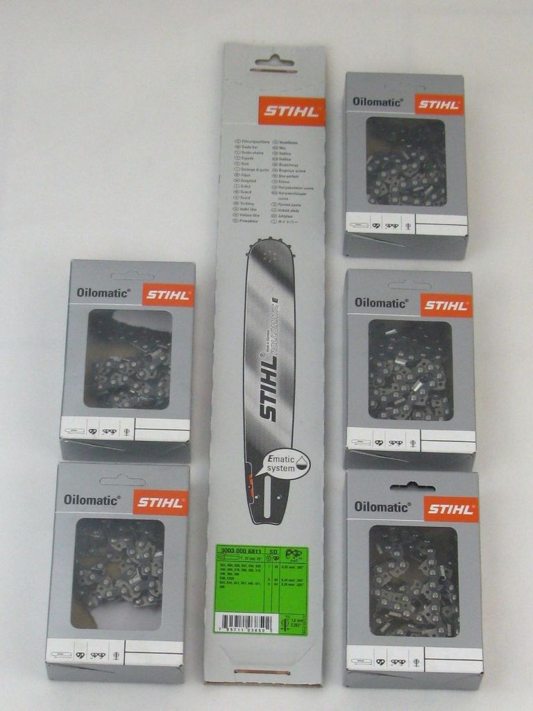 Stihl 3003 000 6811 Schneidgarnitur Führungsschiene E 37cm 0,325"1,6mm+5 Stihl original Halbmeißelketten 36860000062