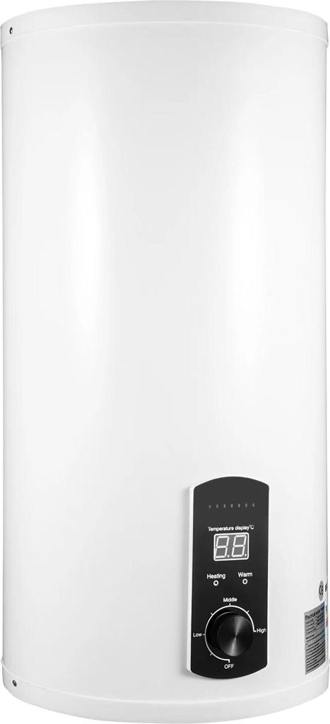 Warmwasserspeicher - Elektro, 50 l - 2000 W - Vertikale Montage - Mit Dusche & Armatur - Drehknopfsteuerung - EU‐Stecker & G1/2‐Anschluss - Beige