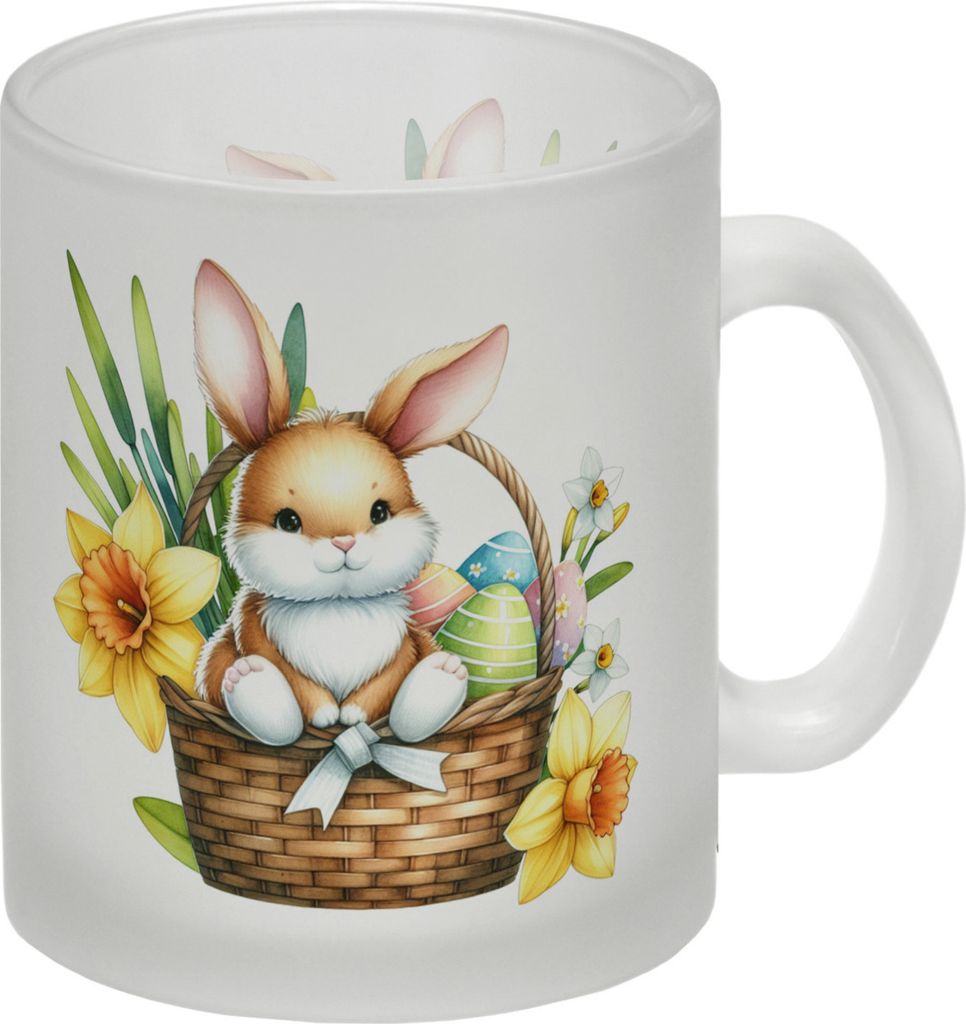 Osterhase im Osternest Glas Tasse