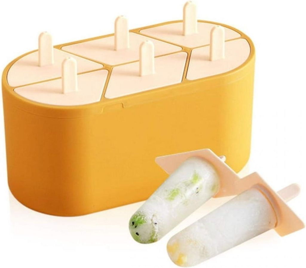 Silikon-Eisform, Eis am Stiel-Formen, Silikon-Eisform, Mister Freeze Eisform mit 6 Mulden, wiederverwendbare Eisformen zum Selbermachen