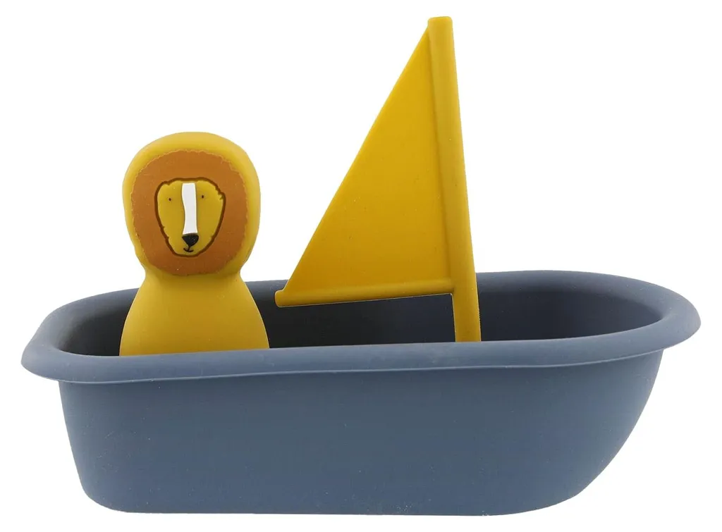 Jouet de bain bateau voilier pour bébé Trixie M. Lion en silicone 100%