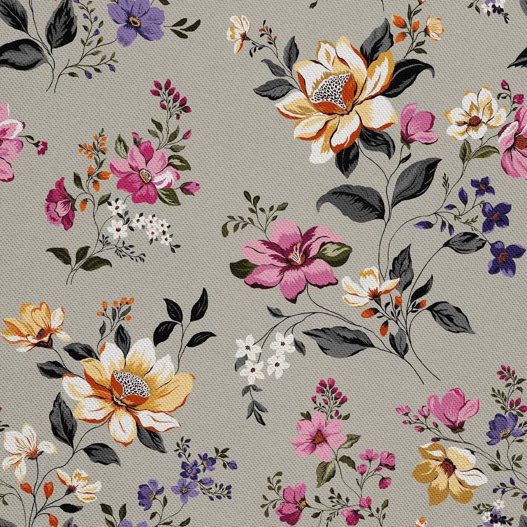 OUTDOOR DEKOSTOFFE OXFORD - Motiv Leichte Blumen I DX686