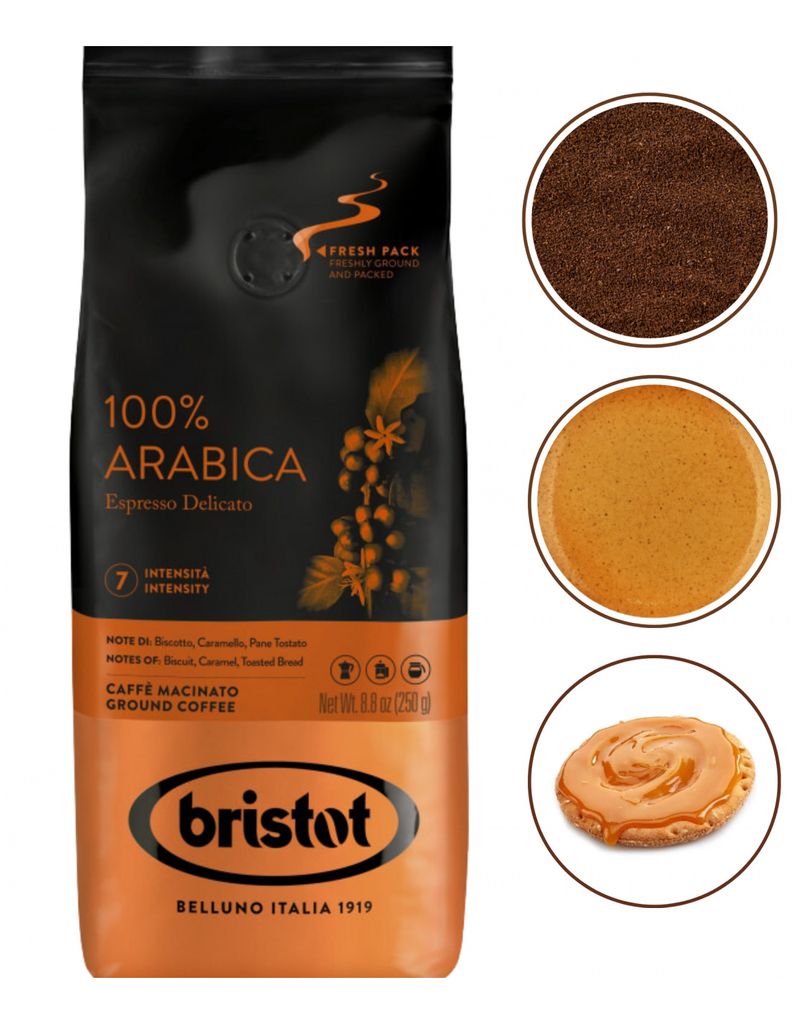 Bristot Arabica mletá káva stredne pražená 250g Obrázok produktu 