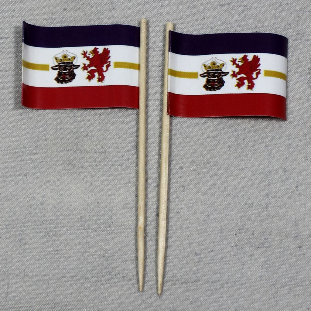 Party-Picker Flagge Mecklenburg Vorpommern Papierfähnchen in Spitzenqualität 25 Stück Beutel