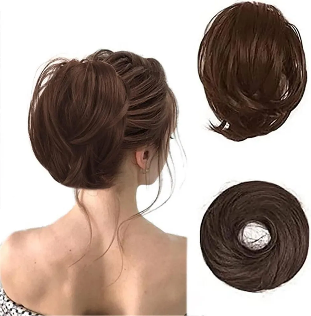 Extension Cheveux Queue de Cheval avec Nœud Intégré Coloris Brun 20cm