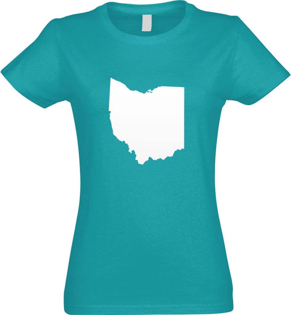 Kiwistar - T-Shirt tailliert - Damen - türkis - USA - Bundesstaat - Ohio - mit Motiv Bedruckt - Funshirt Design - Sport - Freizeit - Damen - XXL